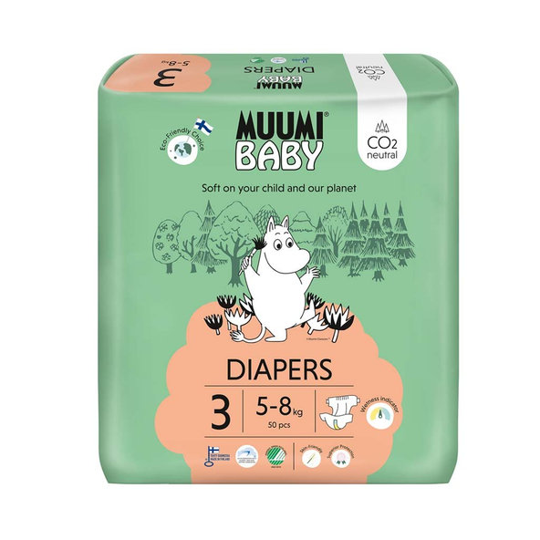 MUUMI Plienky jednorázové 3 Midi 5-8kg 50ks Baby