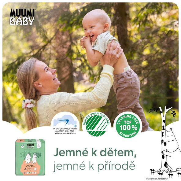 MUUMI Plienky jednorázové 4 Maxi 7-14kg 46ks Baby