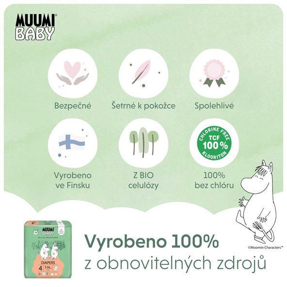 MUUMI Plienky jednorázové 4 Maxi 7-14kg 46ks Baby