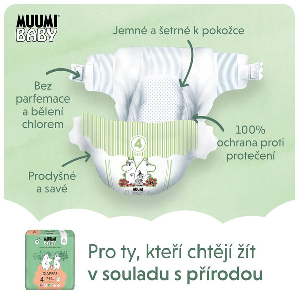 MUUMI Plienky jednorázové 4 Maxi 7-14kg 46ks Baby
