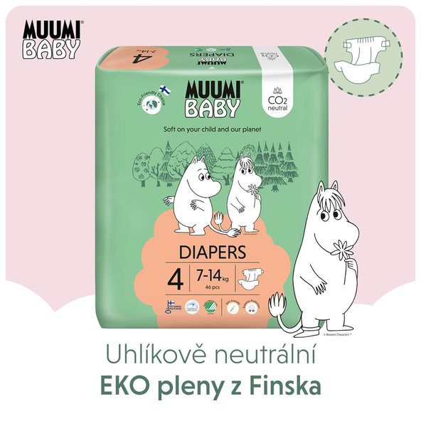 MUUMI Plienky jednorázové 4 Maxi 7-14kg 46ks Baby