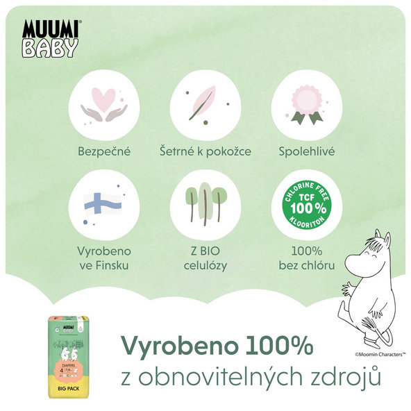 MUUMI Plienky jednorázové 4 Maxi 7-14kg Big Pack 69ks Baby