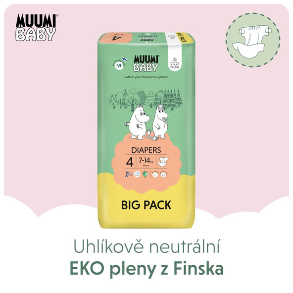MUUMI Plienky jednorázové 4 Maxi 7-14kg Big Pack 69ks Baby