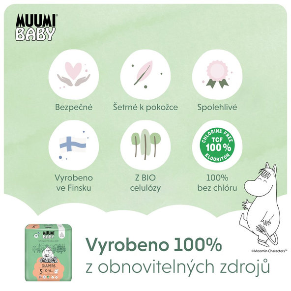 MUUMI Plienky jednorázové 5 Maxi+ 10-16kg 44ks Baby