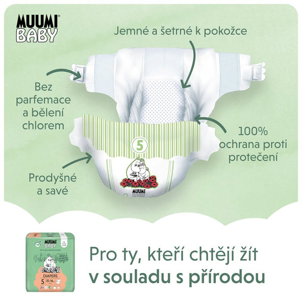 MUUMI Plienky jednorázové 5 Maxi+ 10-16kg 44ks Baby