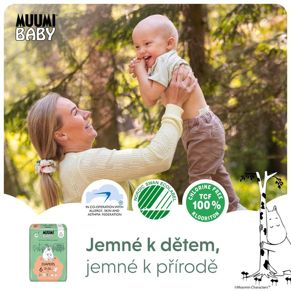 MUUMI Plienky jednorázové 6 Junior 12-24kg 36ks Baby