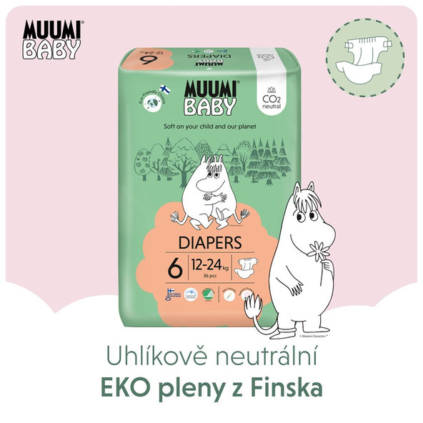 MUUMI Plienky jednorázové 6 Junior 12-24kg 36ks Baby