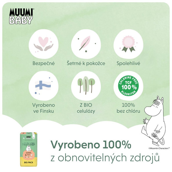 MUUMI Plienky jednorázové 6 Junior 12-24kg Big Pack 54ks Baby