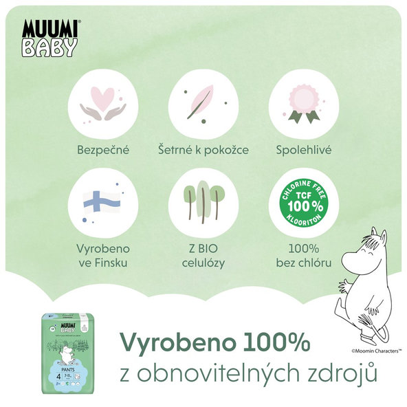 MUUMI Nohavičky plienkové jednorázové 4 Maxi 7-11kg 40ks Baby