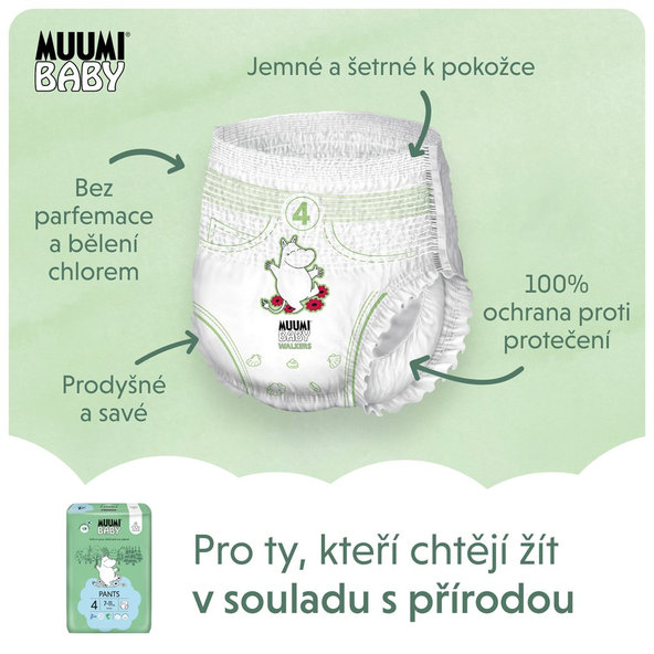MUUMI Nohavičky plienkové jednorázové 4 Maxi 7-11kg 40ks Baby