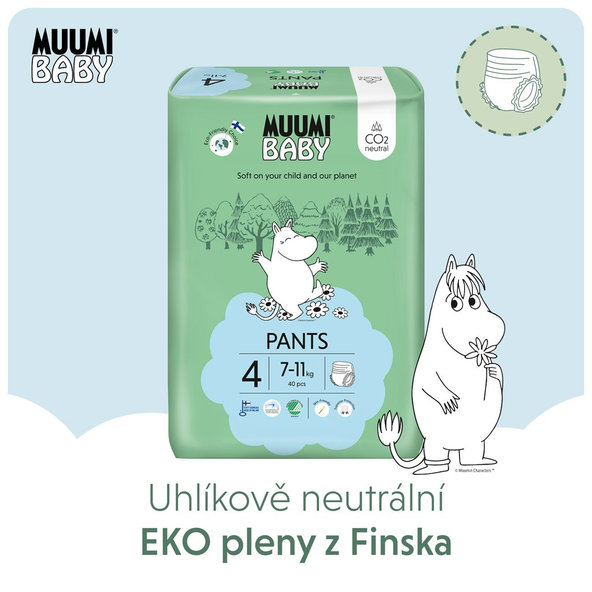 MUUMI Nohavičky plienkové jednorázové 4 Maxi 7-11kg 40ks Baby