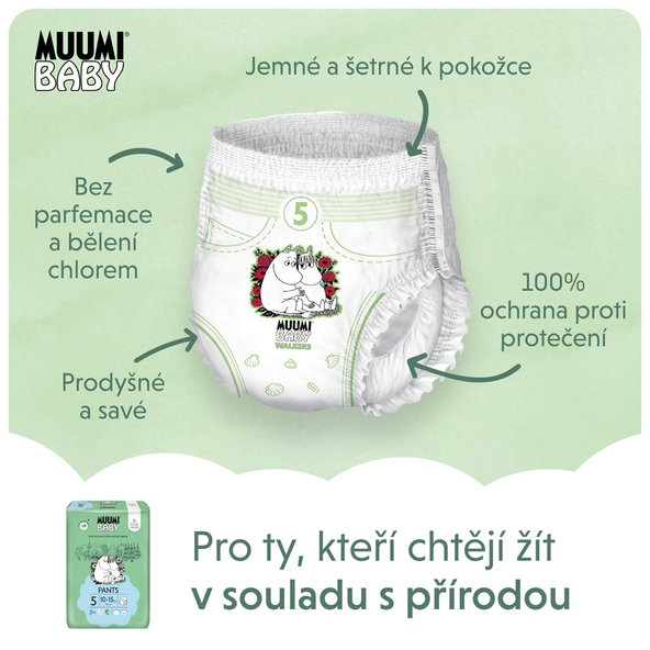 MUUMI Nohavičky plienkové jednorázové 5 Maxi+ 10-15kg 38ks Baby