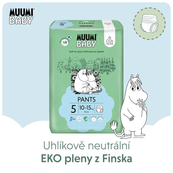 MUUMI Nohavičky plienkové jednorázové 5 Maxi+ 10-15kg 38ks Baby