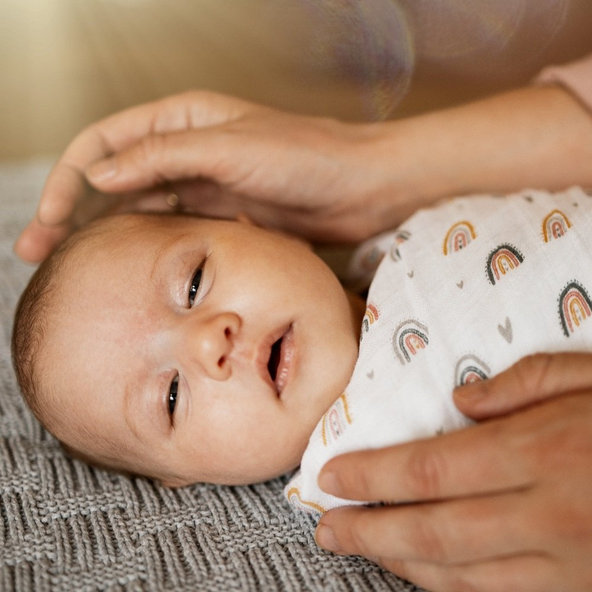 PETITE&MARS Sada plienok bambusová mušelínová 2ks Misty Rose Rainbow, 120 x 120 cm