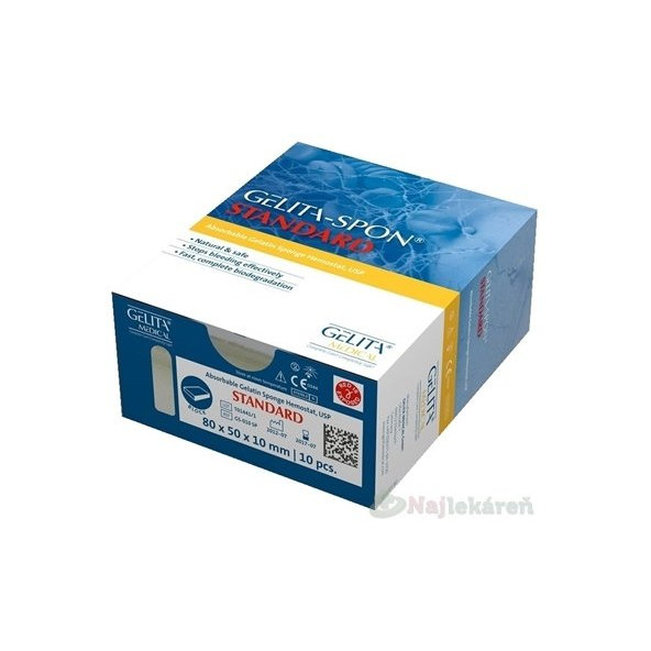 GELITA-SPON STANDARD 80x50x10mm 1x10 ks