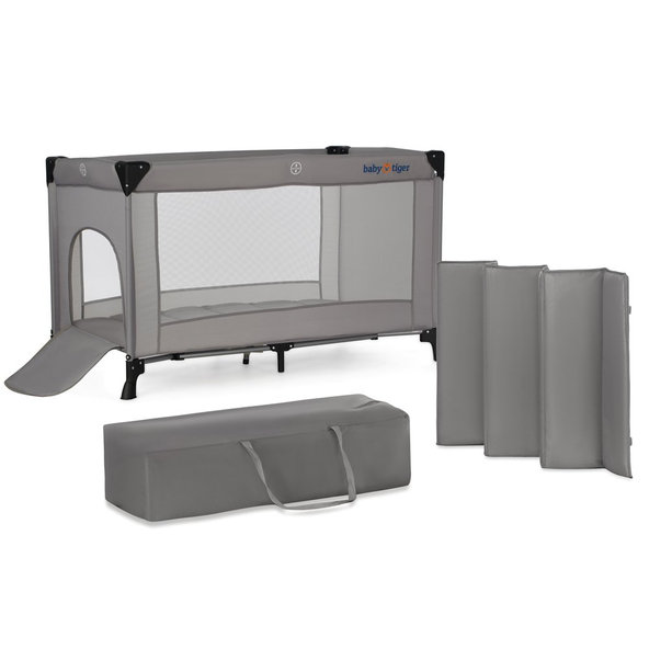 KINDERKRAFT Postieľka cestovná Baby Tiger VIKI Grey