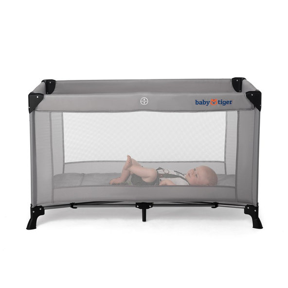 KINDERKRAFT Postieľka cestovná Baby Tiger VIKI Grey