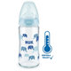 NUK FC+ Fľaša sklenená s kontrolou teploty 240 ml - modrá