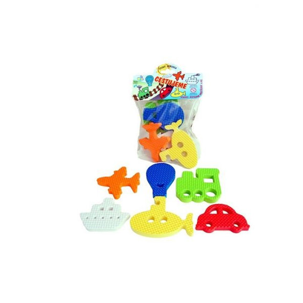 TEDDIES Vodolepky Pěnové dílky cestujeme 6 ks v sáčku 14x21 cm