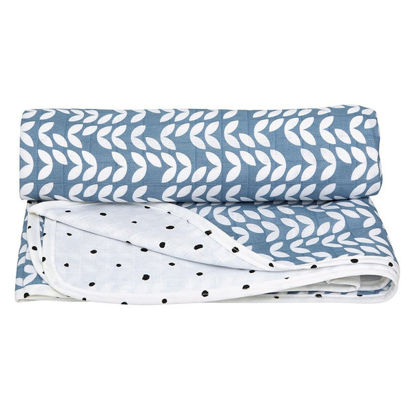 MOTHERHOOD Deka bavlnená mušelínová dvojvrstvová Blue Classics 100x120 cm