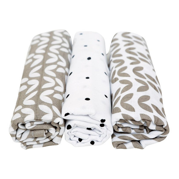 MOTHERHOOD Plienky mušelínové 3 ks Beige Classics 70x80 cm