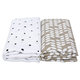 MOTHERHOOD Prikrývka a zavinovačka bavlnená mušelínová Premium 2 ks Beige Classics 100x120 cm