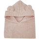 EKO Pončo bavlnené s kapucňou a uškami Powder pink 75x120 cm