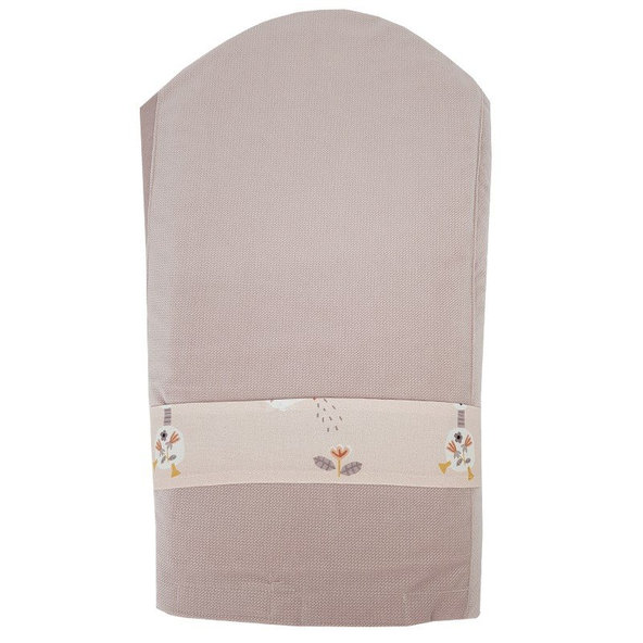 EKO Zavinovačka bavlnená s kokosovou vyberateľnou vložkou VELVET My farm Powder pink 75x75 cm