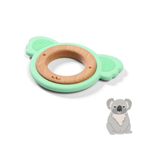 BABYONO Hryzačka dreveno-silikónová Koala