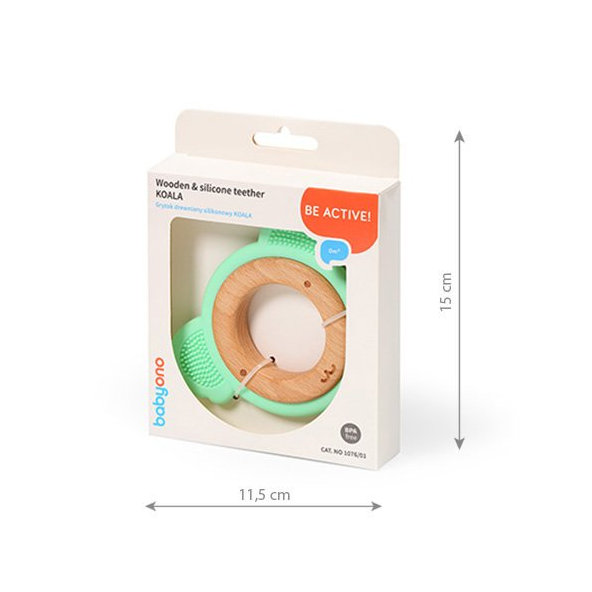 BABYONO Hryzačka dreveno-silikónová Koala