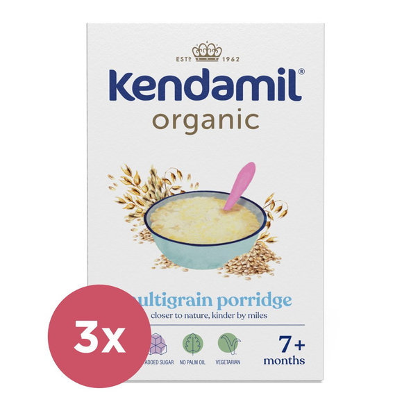 3x KENDAMIL BIO Kaša nemliečna viaczrnná (150 g), 7m+