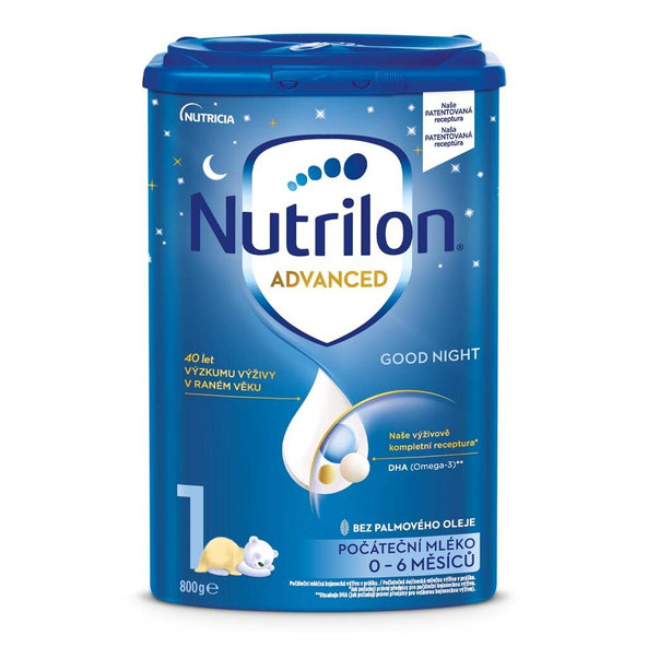 3x NUTRILON 1 Advanced Good Night počiatočné dojčenské mlieko od narodenia 800 g