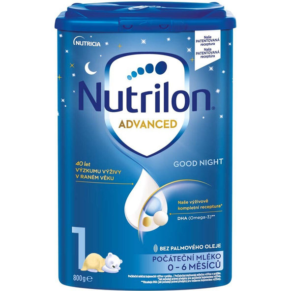 3x NUTRILON 1 Advanced Good Night počiatočné dojčenské mlieko od narodenia 800 g