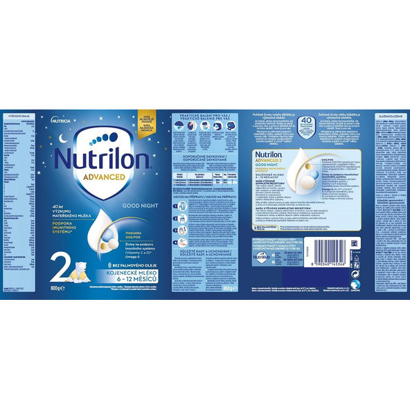 3x NUTRILON 2 Advanced Good Night následné dojčenské mlieko od uk. 6. mesiaca 800 g