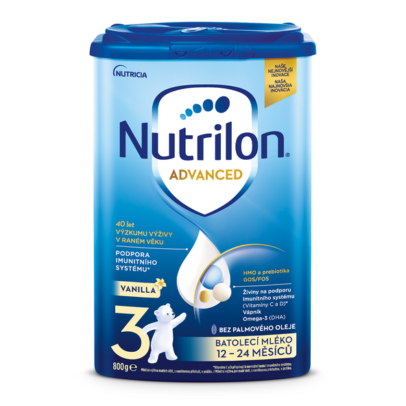 3x NUTRILON 3 Vanilla batoľacie mlieko 800 g, 12+