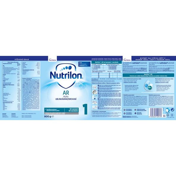 6x NUTRILON 1 AR špeciálne počiatočné mlieko 800 g, 0+