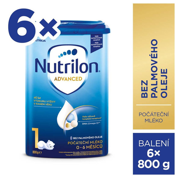 6x NUTRILON 1 Počiatočné dojčenské mlieko 800 g, 0+