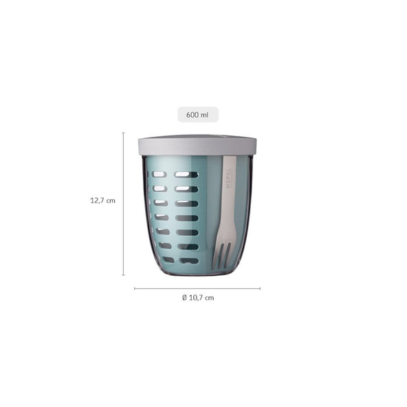 MEPAL Box desiatový so sitkom Ellipse 600 ml Nordic Green