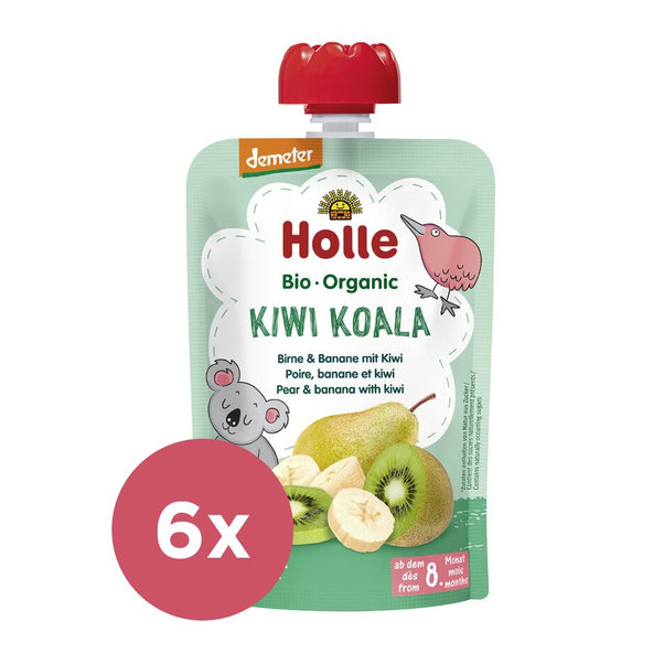 6x HOLLE Kiwi Koala Bio pyré hruška banán kiwi 100 g (8+)