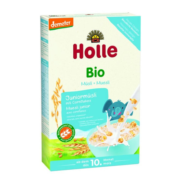 3x HOLLE Organické junior müsli viaczrnné s kukuričnými lupienkami, 250 g