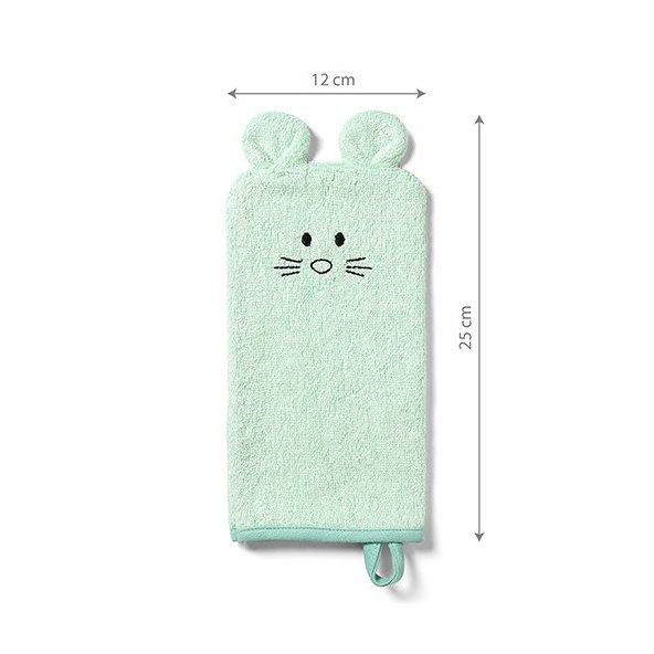 BABYONO Žinka na umývanie bambusová - green 25x12 cm