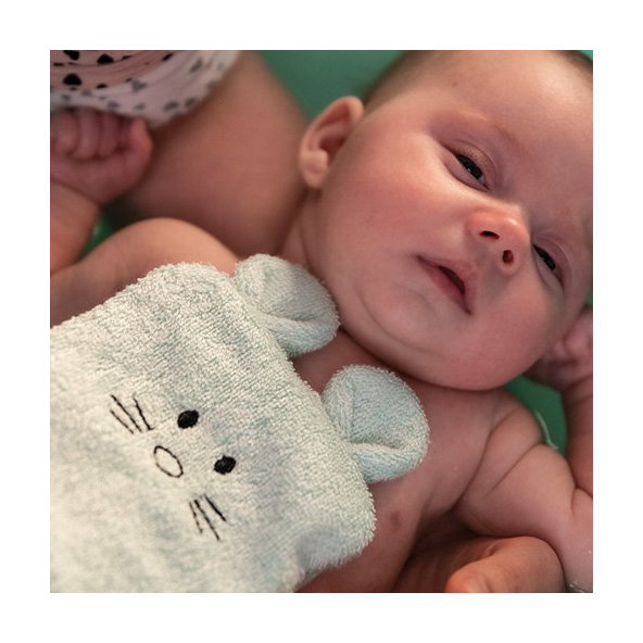 BABYONO Žinka na umývanie bambusová - green 25x12 cm