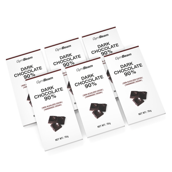 Horká čokoláda 90% - GymBeam 6 x 70 g