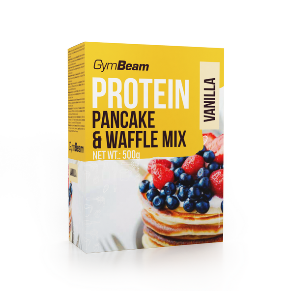 Proteínové palacinky Pancake & Waffle Mix - GymBeam, vanilka, 500g