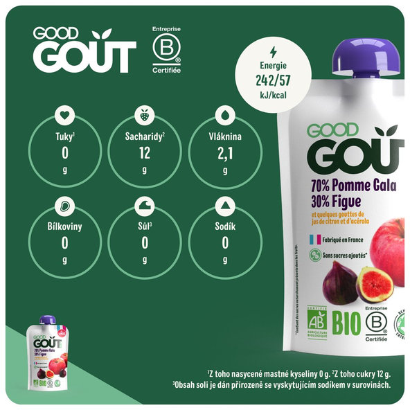 10x GOOD GOUT BIO Jablko a fíky 120 g
