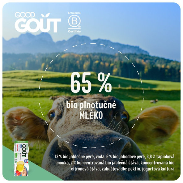 3x GOOD GOUT BIO Dezert jahodový s jablkom (2x100 g), 6m+