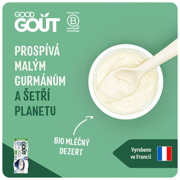 3x GOOD GOUT BIO Dezert mliečny (2x100 g), 6m+
