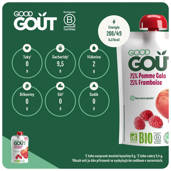 3x GOOD GOUT Jablko s malinou 120 g
