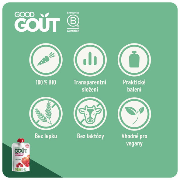 3x GOOD GOUT Jablko s malinou 120 g