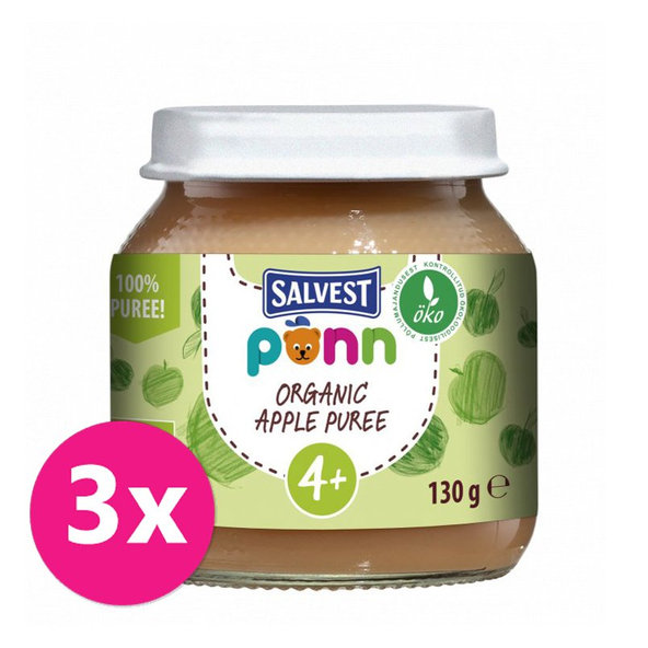 3x SALVEST Põnn BIO Jablko 100% 130 g
